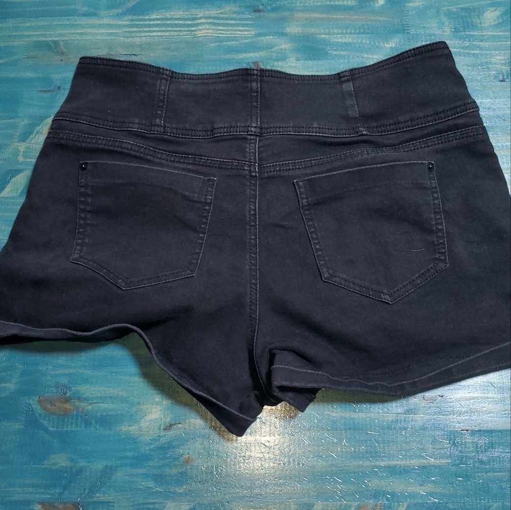 HIGH rise black Jean shorts Juniors 17 - Picture 7 of 7